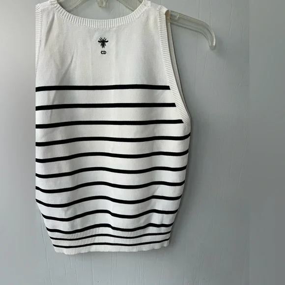 Christian Dior Silk/Cotton Striped Vest (US 8) - Picture 8 of 13